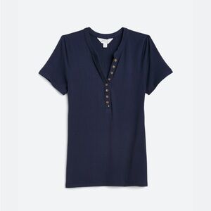 Market & Spruce Navy Short Sleeve Top